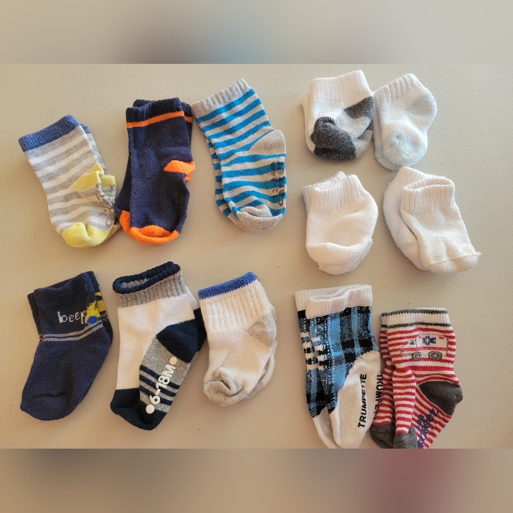 Baby Boys Mixed Sock Bundle. NB To 24 Months